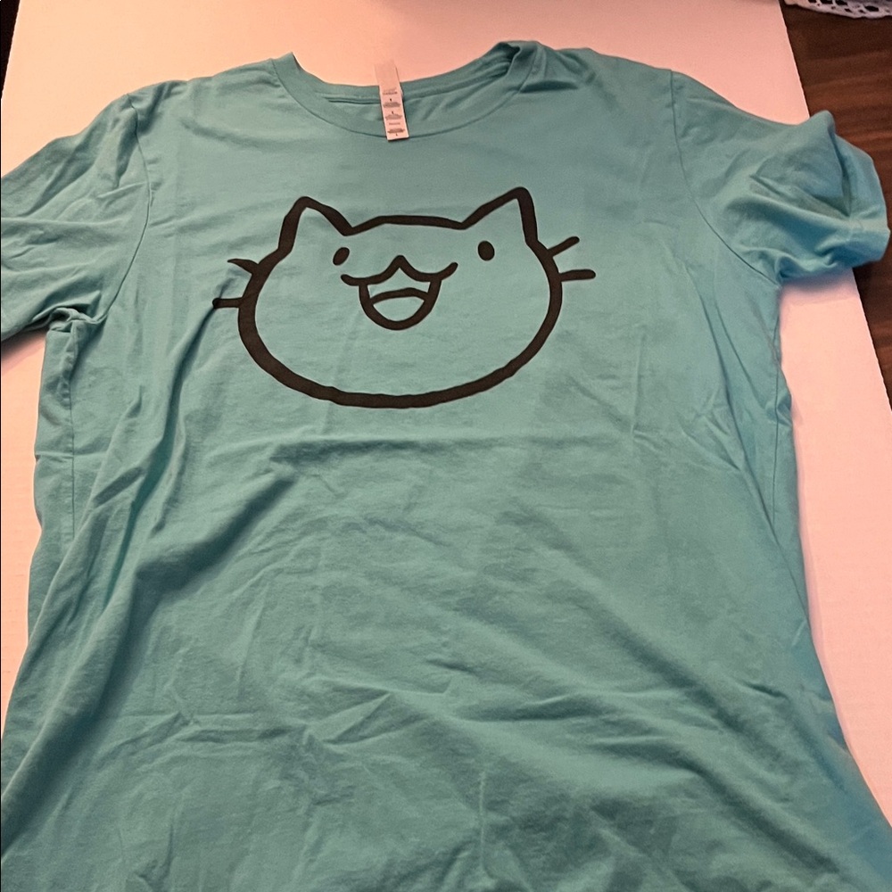Cat Bug screenprint t-shirt (minty teal / aqua)